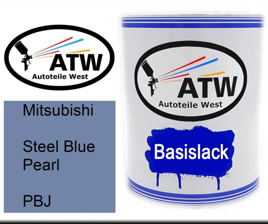 Mitsubishi, Steel Blue Pearl, PBJ: 1L Lackdose, von ATW Autoteile West.